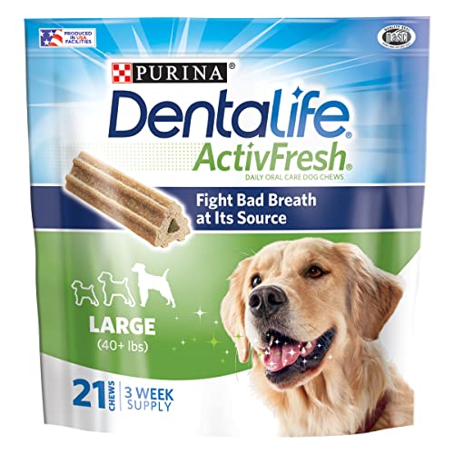 Purina DentaLife Large Dog Dental Chews; ActivFresh Daily Oral Care – 21 ct. Pouch