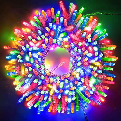 Tcamp Multicolor Christmas Lights Outdoor Indoor String Lights 66FT 200 LED Christmas Tree Lights Memory Function, 8 Mode Fairy Light String Bedroom Holiday Patio Lights Decor [5 Sets Connectable]