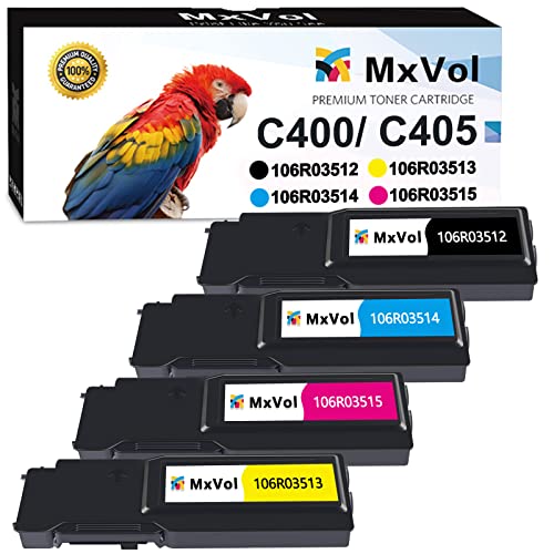 MxVol Remanufactured Xerox VersaLink C400 C405 Toner Cartridges Replacement for Xerox 106R03512 106R03514 106R03515 106R03513 use for Xerox VersaLink C400N C400DN C405N C405DN Printer, 4-Pack