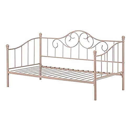 South Shore Lily Rose Twin Metal Daybed (39″), Pink Blush