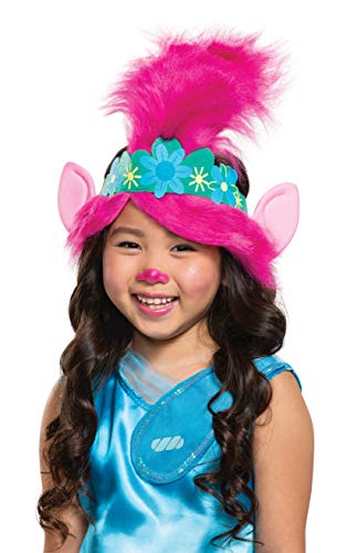 Trolls World Tour Poppy Headband, Troll Child Costume Accessories, Pink Kids Size Movie Character Dress Up Headpiece