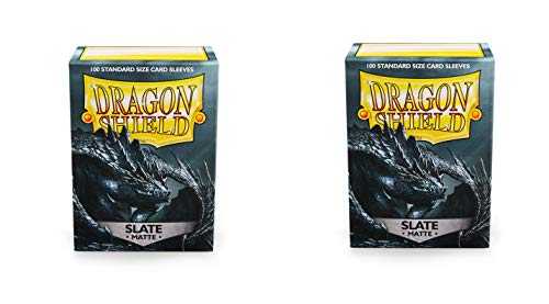 2 Packs Dragon Shield Matte Slate Standard Size 100 ct Card Sleeves Value Bundle!