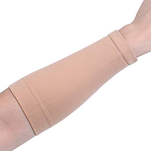 1Pcs Black/Skin Color Forearm Tattoo Cover Up Bands Compression Sleeves (1Pcs, Skin L)