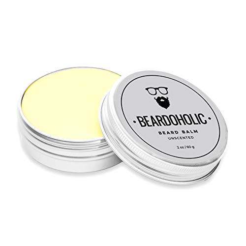 Beardoholic Beard Balm – 100% Natural with Strong Hold That Lasts All Day – Shapes and Styles Beard with Ease – Eliminate Beard Itch and Dandruff –Unscented, 2 oz or 60 g Size of Container