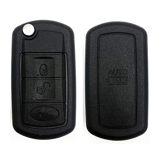 Ezzy Auto 3 Buttons Flip Key Shell Case Fob fit for Range Rover Sport LR3 Discovery Keyless Remote Entry