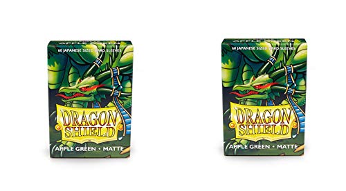 2 Packs Dragon Shield Matte Mini Japanese Apple Green 60 ct Card Sleeves Value Bundle!