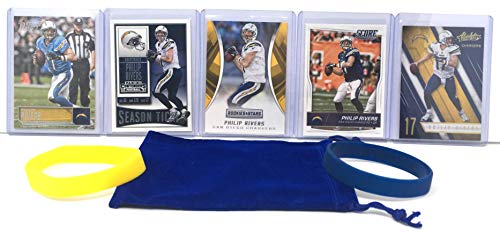 Philip Rivers Football Cards (5) Assorted Bundle – Los Angeles Chargers Trading Card Gift Set
