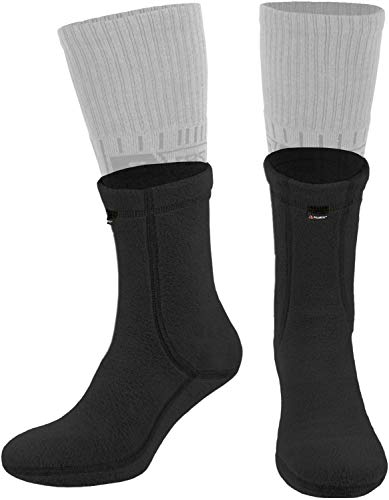 281Z Hiking Warm 6 inch Liners Boot Socks – Military Tactical Outdoor Sport – Polartec Fleece Winter Socks (X-Large, Black)
