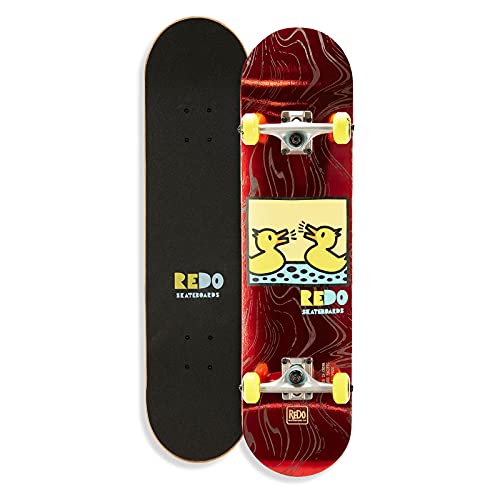 ReDo Skateboard 31″ x 7.675″ Eye Candy Pop Barking Ducks Complete Skateboard for Boys Girls Kids Adults