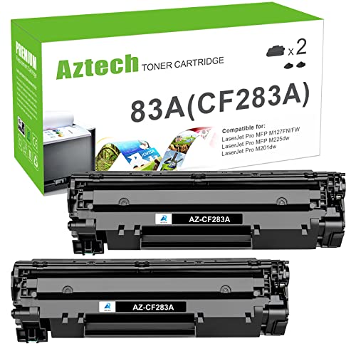 Aztech Compatible Toner Cartridge Replacement for HP 83A CF283A 83X CF283X LaserJet Pro MFP M127fw M125nw M201dw M225dw M225dn M127fn M201n M125a Printer Ink (Black, 2-Pack)