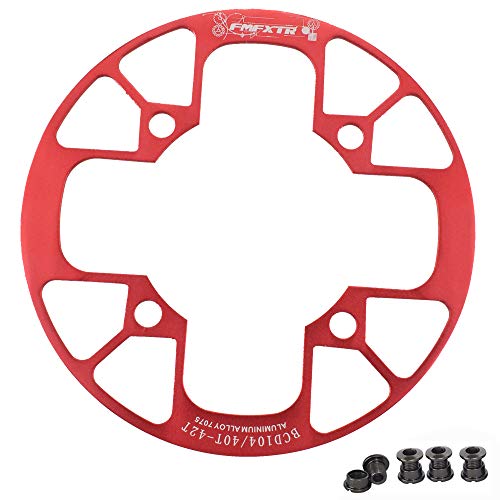 UPANBIKE Montain Bike Chainring Guard 104 BCD Aluminum Alloy Chain Ring Protector Cover for 32~34T 36~38T 40~42T Chainring Sprockets (Red, 40T~42T)
