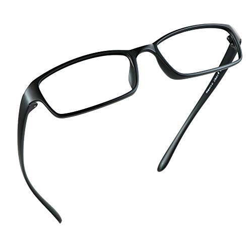 LifeArt Blue Light Blocking Glasses, Anti Eyestrain, Computer Reading Glasses, Gaming Glasses, TV Glasses for Women Men, Anti Glare (Black, 1.50 Magnification)
