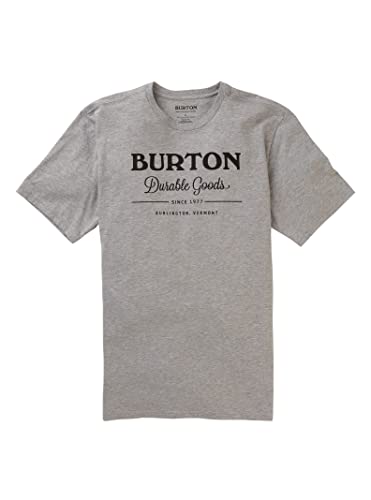 Burton Mens Durable Goods Short Sleeve Tee, Gray Heather New, Large