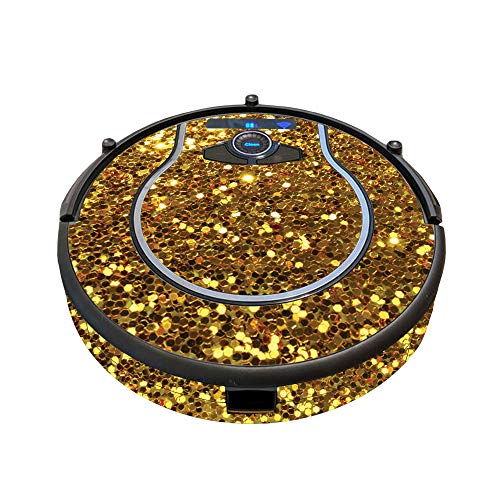 MightySkins Skin Compatible with Shark Ion Robot 750 Vacuum Minimal Coverage – Gold Dazzle | Protective, Durable, and Unique Vinyl wrap Cover | Easy to Apply, Remove | Made in The USA