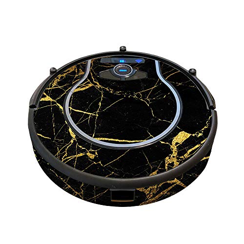 MightySkins Skin Compatible with Shark Ion Robot 750 Vacuum – Black Gold Marble | Protective, Durable, and Unique Vinyl Decal wrap Cover | Easy to Apply, Remove, and Change Styles | Made in The USA