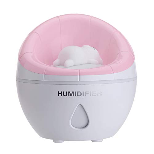 Cotree USB Small Sofa Humidifier, Mini Cool Humidifier 350ml Water Volume, One Touch Shut-Off for Home Office Bedroom (Pink)