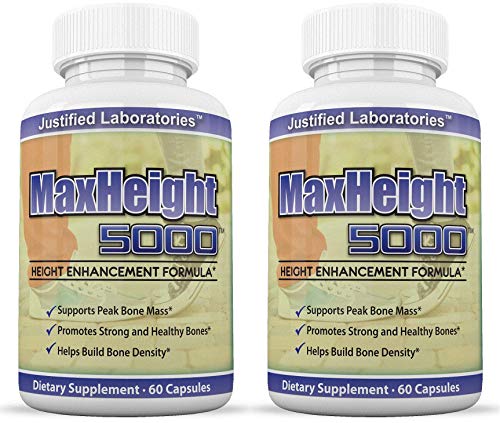 Justified Laboratories MaxHeight 5000 Height Enhancement Bone Growth Formula 60 Capsules 2 Bottles