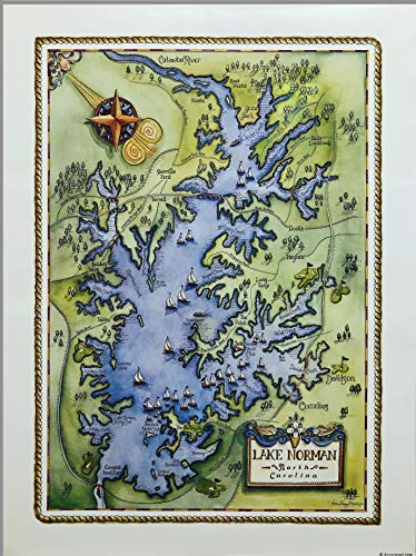 Lake Norman, NC 18″ x 24″ Decor Map
