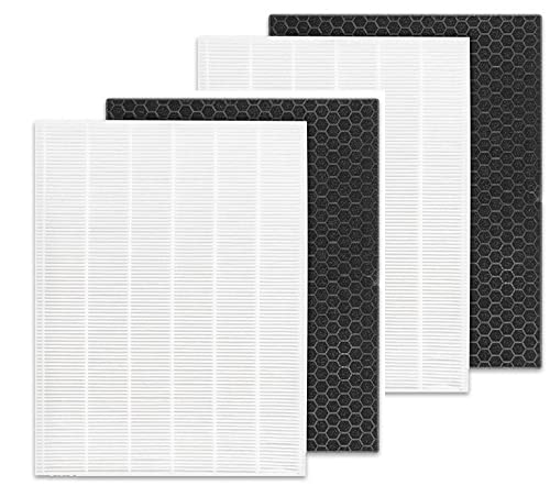 Altec Filters Compatible with 116130 Filter H Replacement for Winix Air Purifier 5500-2, 2 Hepa Filters & 2 Activiated Carbon Honeycomb Filters