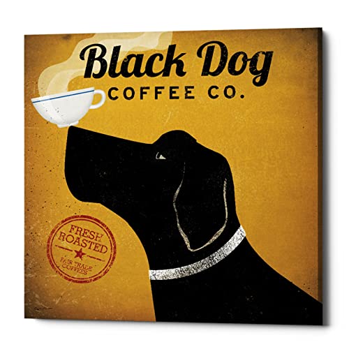 Epic Graffiti ‘Black Dog Coffee Co’ by Ryan Fowler, Canvas Wall Art, 12″x12″