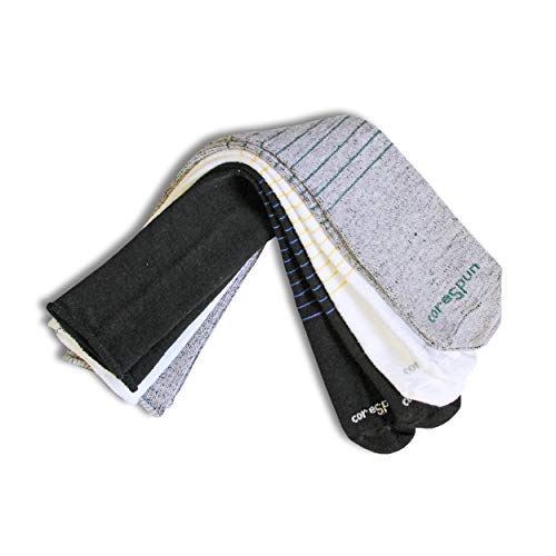 Core-Spun Patterned Child AFO Socks by SmartKnit- Halos 3 Pack – White/Grey/Black – Child Small