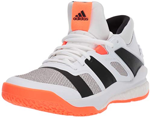 adidas Men’s Stabil X Mid Volleyball Shoe, White/Black/Solar Orange, 14 M US