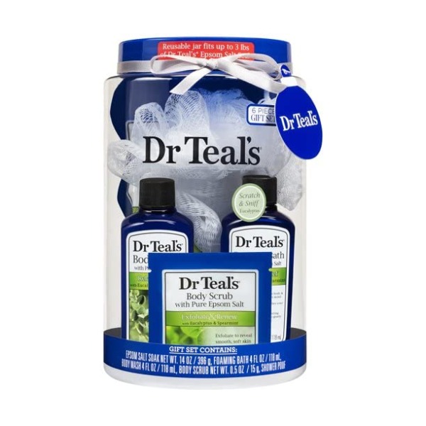 Dr. Teal’s Epsom Salt Eucalyptus & Spearmint Regimen Set with Reusable Container