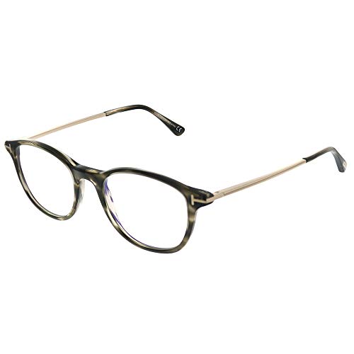 Eyeglasses Tom Ford FT 5553 -B 056 Shiny Striped Black & Grey, Rose Gold/Blue B, Shiny Striped Black Grey, 50-19-145