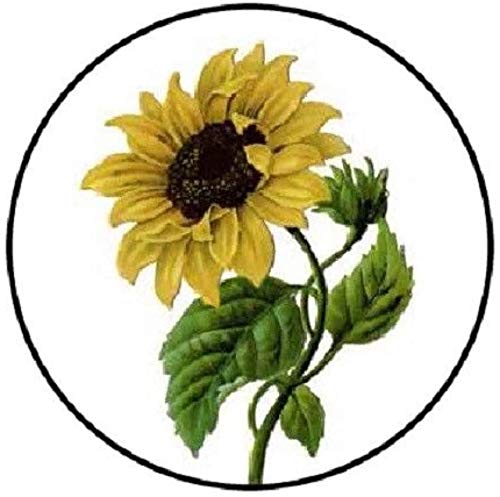 SKEMIX 1.2″ Diameter Sunflower Envelope Seals Round Stickers Set of 48