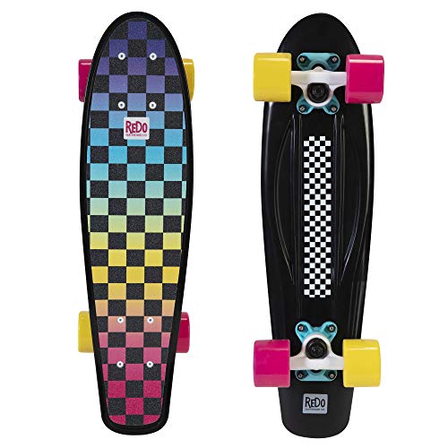Redo Skateboard Co. Skateboard Retro Poly Cruiser – Neon Checkers