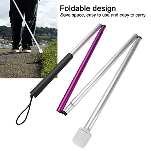 TMISHION Foldable Walking Stick Cane Reflective Anti-Shock Guide Crutch for Blind People Outdoor Hiking Cane for Men and Women Easy Adjustable Elder Stick with Soft Handle and Stable Holder | The Storepaperoomates Retail Market - Fast Affordable Shopping