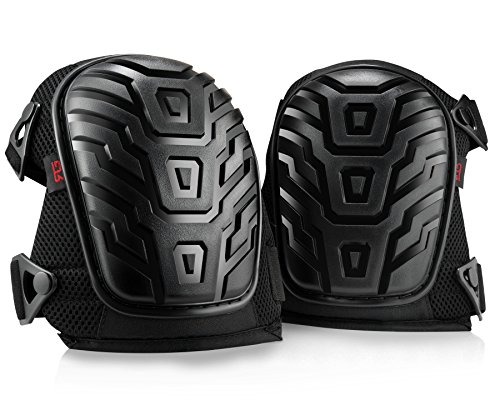 Rockland Guard Professional Knee Pads with Protective Knee Foam and Heavy Duty Soft Gel Cushion Padding for Work, Garden, Construction and Flooring Use – Adjustable Easy Clip On Straps