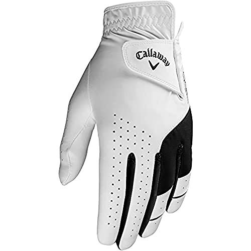Callaway Golf Men’s Weather Spann Golf Glove(White, Single, Large, Prior Gen Model , Standard, Worn on Left Hand)