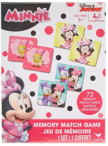 Disney Minnie Mouse Memory Match Game – Pictures Game of 72 Memory Cards with Minnie & Daisy, Concentration & Educational Matching Game for Kids – Colorful Memory Card Game for Kids Age 3 & Up