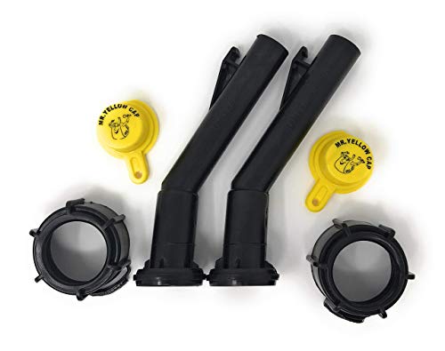 2 – Mr. Yellow Cap Fuel Gas Can Jug Spouts Nozzles, Rings & Caps, replaces Blitz 900302 900092 900094 Old Style – Please Read Description Thoroughly Before Ordering! Thank You