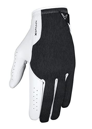 Callaway Golf Men’s X-Spann Compression Fit Premium Cabretta Leather Golf Glove, Worn on Left Hand, Large