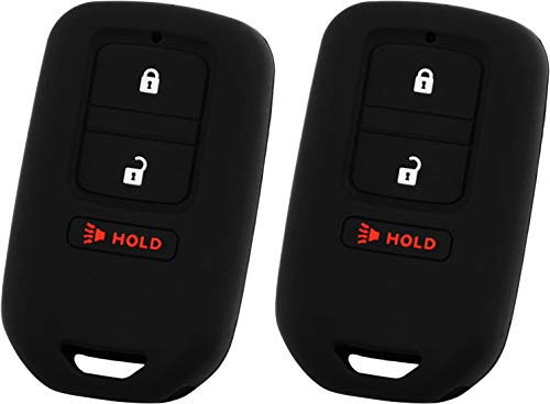 KeyGuardz Keyless Entry Remote Car Smart Key Fob Shell Cover Rubber Case for Honda Fit Accord Civic, KR5V1X (Pack of 2)