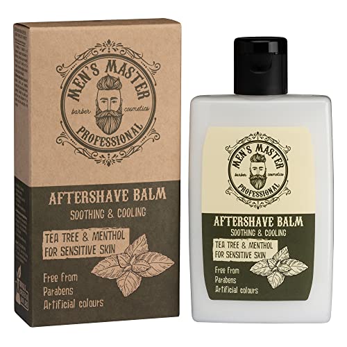 Soothing Aftershave Balm for Sensitive Skin”Tea tree and Menthol” Cosmetics for Men, Parabens FREE, 120 ml of Men’s Master