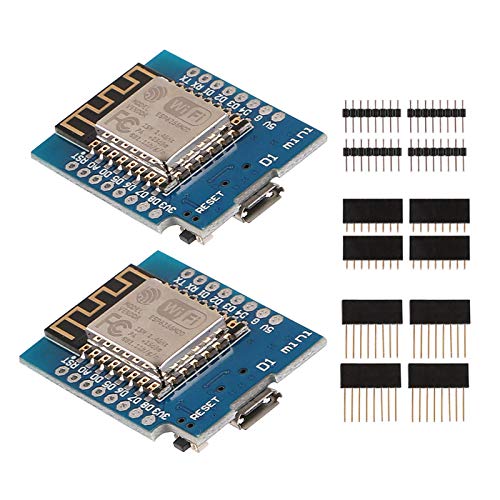 MakerFocus 2pcs D1 Mini NodeMCU 4M Bytes Lua WiFi Development Board Base on ESP8266 ESP-12F N Compatible NodeMcu Ar duino