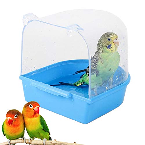 Parrot Bath Box Bird Cage Accessory Supplies Bathing Tub Bath for Parakeet Pet Brids Canary Budgies Parrot (Random Color)