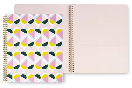 Kate Spade New York Large Spiral Notebook, 11″ x 9.5″ with 160 College Ruled Pages, Geo Spade