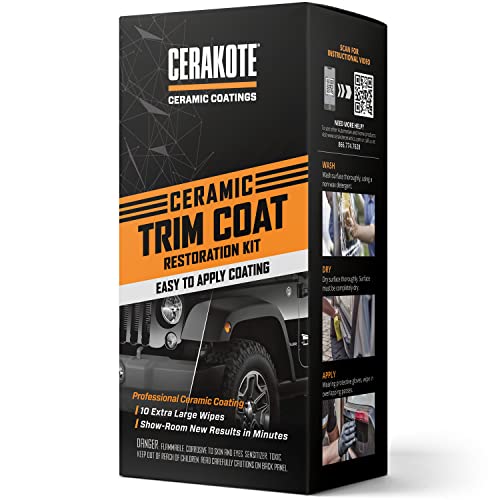CERAKOTE® Ceramic Trim Coat Kit – Quick Plastic Trim Restorer – Guaranteed Restoration to Last Over 200 Washes – A Ceramic Coating, Not a Dressing