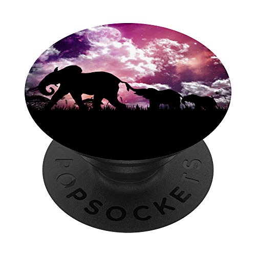 Elephant Moon Purple Color Phone Grip PopSockets PopGrip: Swappable Grip for Phones & Tablets