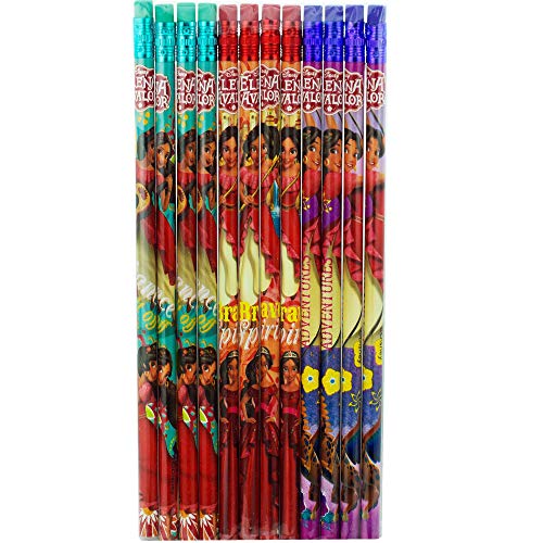 12 Disney Elena of Avalor Wooden Pencil Cartoon Character Authentic Licensed School Party Bag Fillers