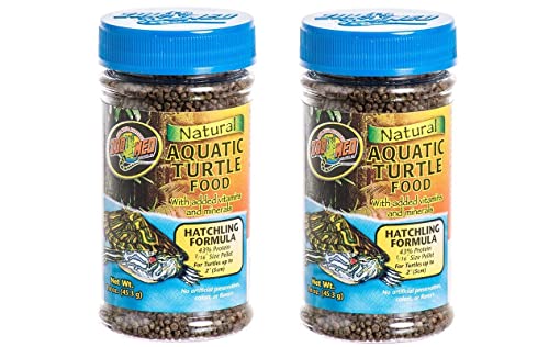 Zoo Med Natural Aquatic Turtle Food – Hatchling Formula (Pellets) 1.9 oz – Pack of 2