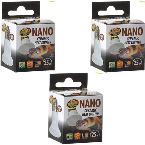 Zoo Med Nano Ceramic Heat Emitter 25 Watt – Pack of 3