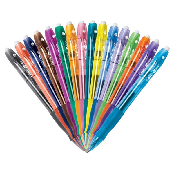 BIC Gel-ocity Retractable Gel Pen, Medium Point (0.7mm), Assorted Colors, Comfortable, Contoured Grip, 25-Count