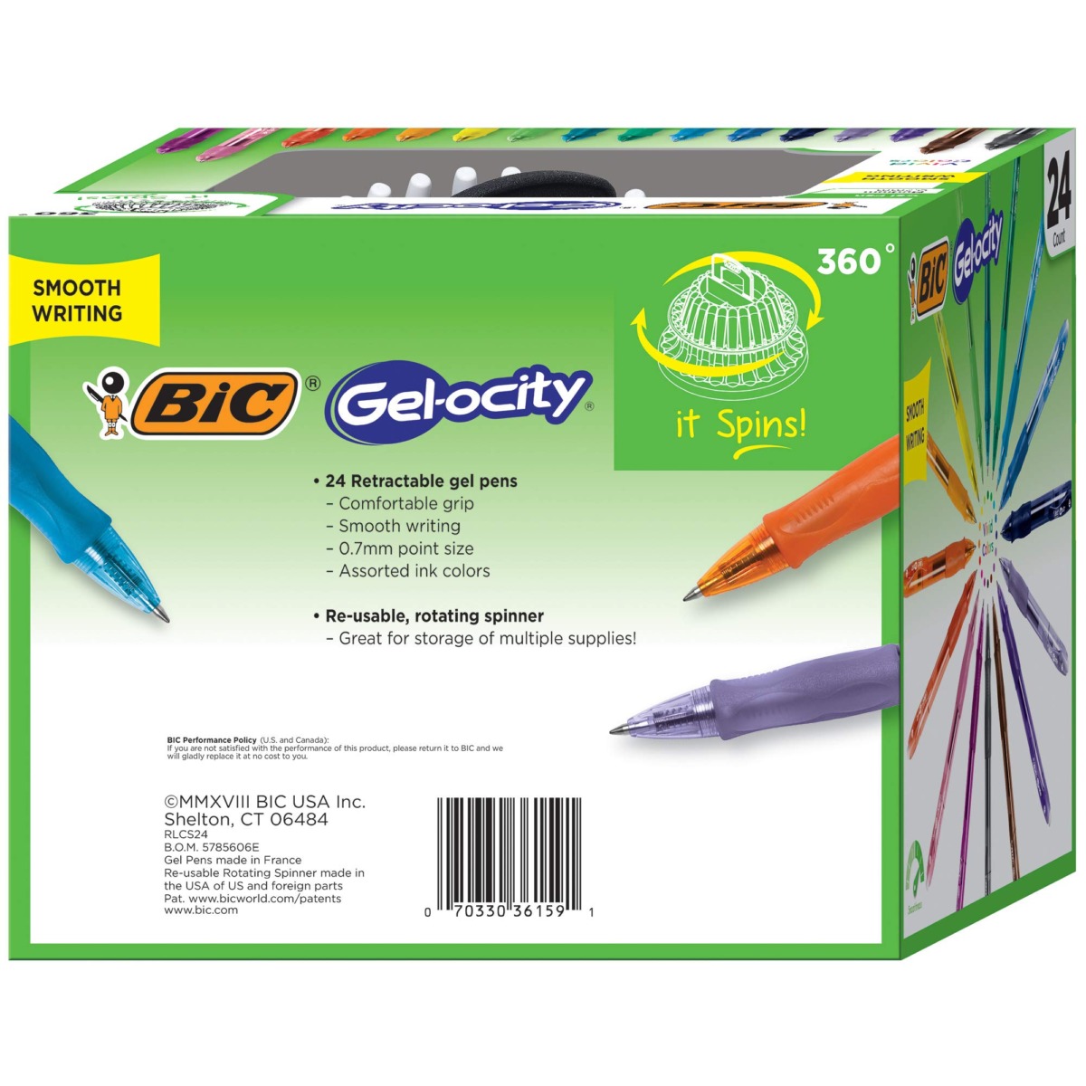 BIC Gel-ocity Retractable Gel Pen, Medium Point (0.7mm), Assorted Colors, Comfortable, Contoured Grip, 25-Count | The Storepaperoomates Retail Market - Fast Affordable Shopping