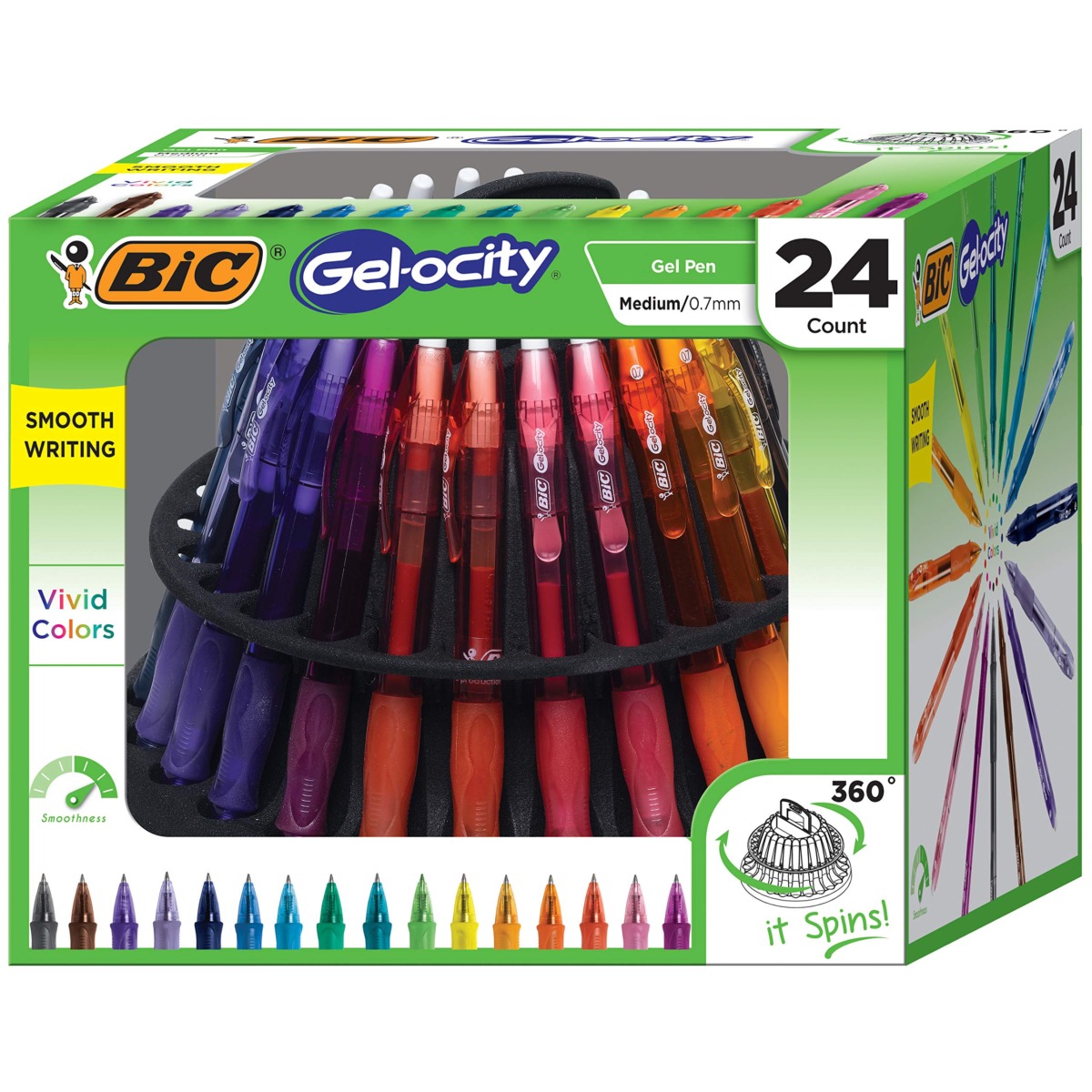 BIC Gel-ocity Retractable Gel Pen, Medium Point (0.7mm), Assorted Colors, Comfortable, Contoured Grip, 25-Count | The Storepaperoomates Retail Market - Fast Affordable Shopping