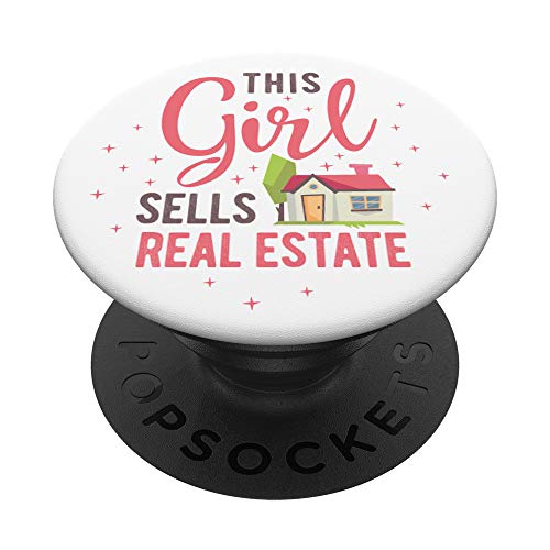 This Girl Sells Real Estate Realtor Agent Women Gift White PopSockets PopGrip: Swappable Grip for Phones & Tablets